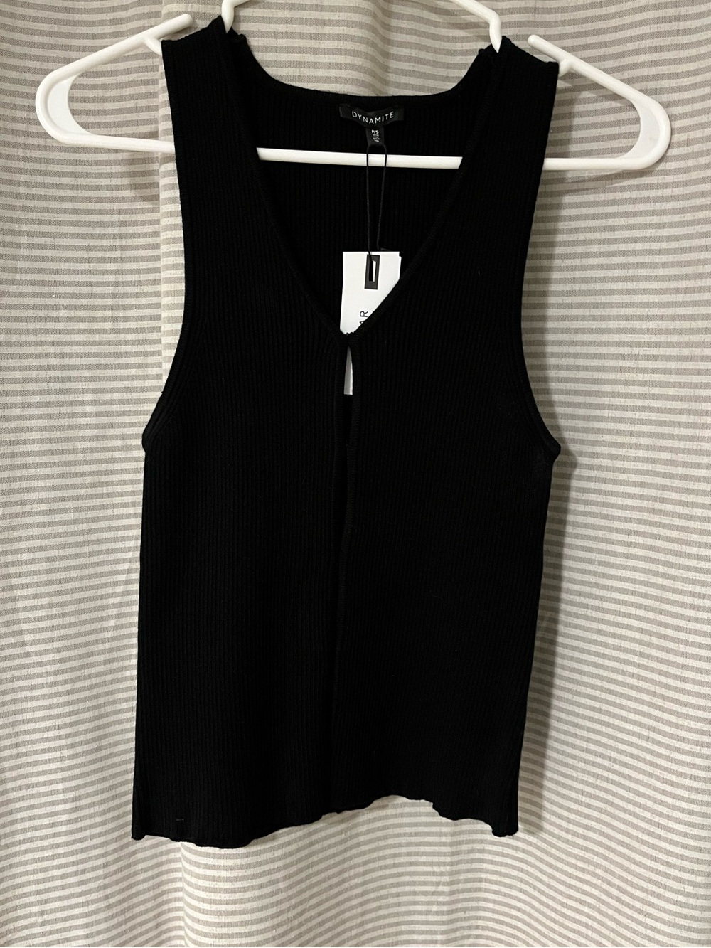 Black Knit Keyhole Top (NWT)